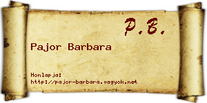 Pajor Barbara névjegykártya